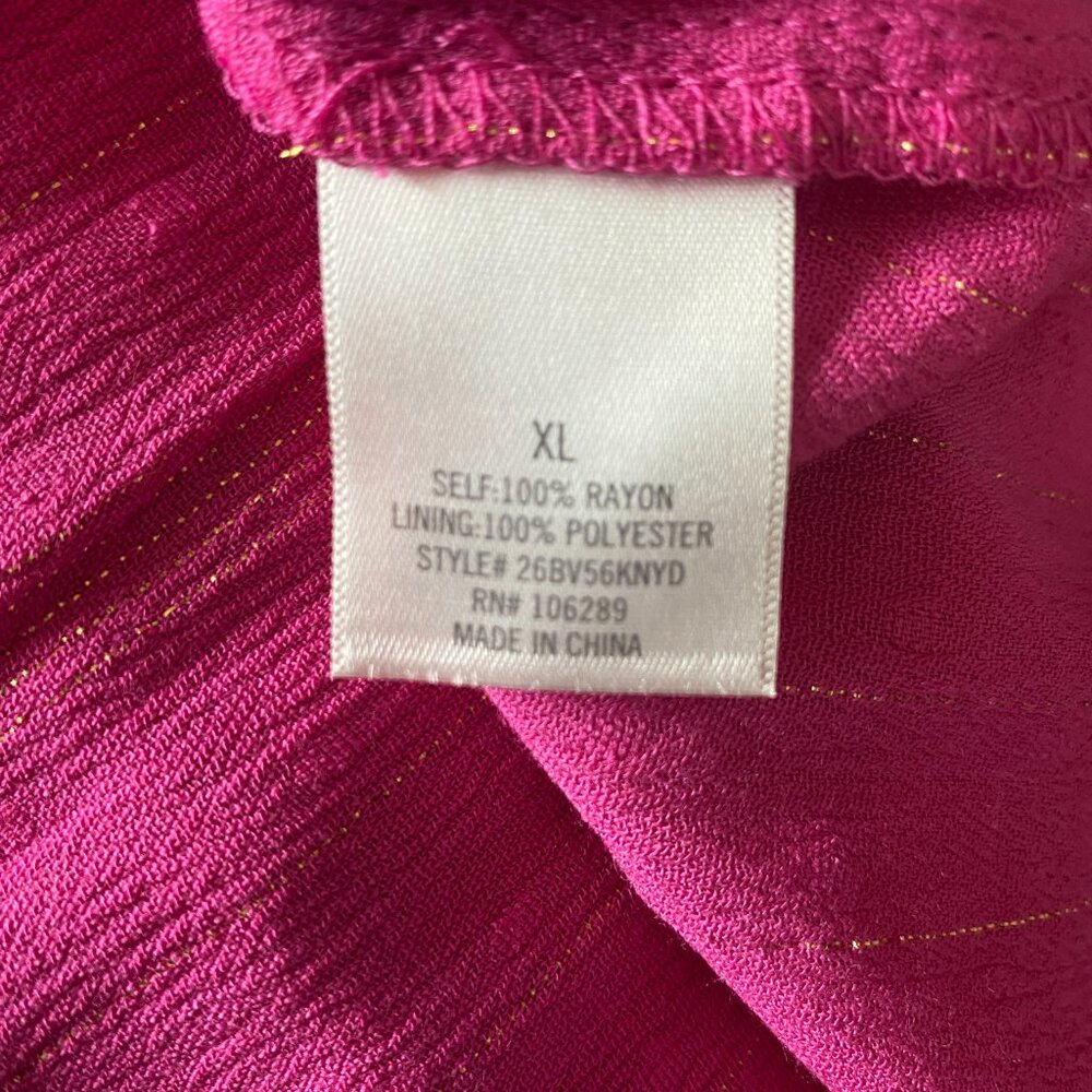 Francesca's Blue Rain women's XL magenta tie at waist A-line dress - Picture 11 of 13